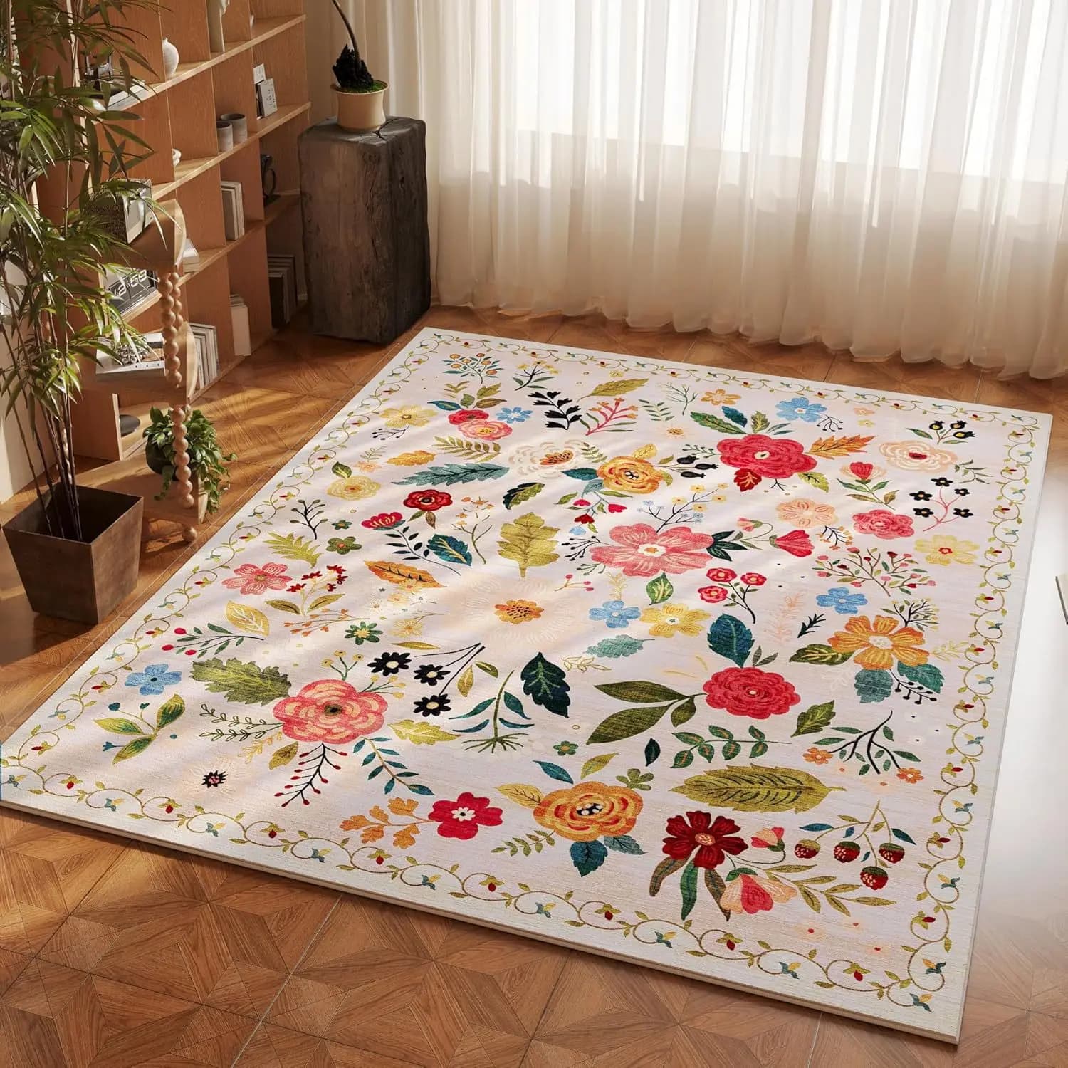 Bedroom carpet Boho Carpet Washable Foldable Non Slip Rug for Living Room Easy Clean Durable Mat
