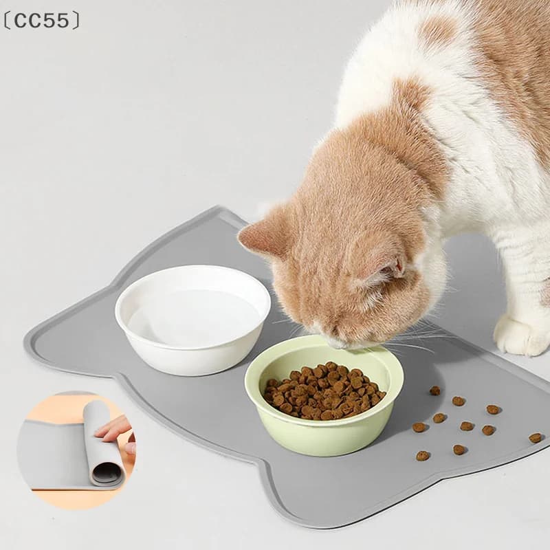 maveraCC55 Estera per gatti in silicone di grado alimentare Anti-sporco Facile da pulire Gatti Tappetini per cani Tappetino antiscivolo impermeabile a prova di perdite Prodotto per animali domestici