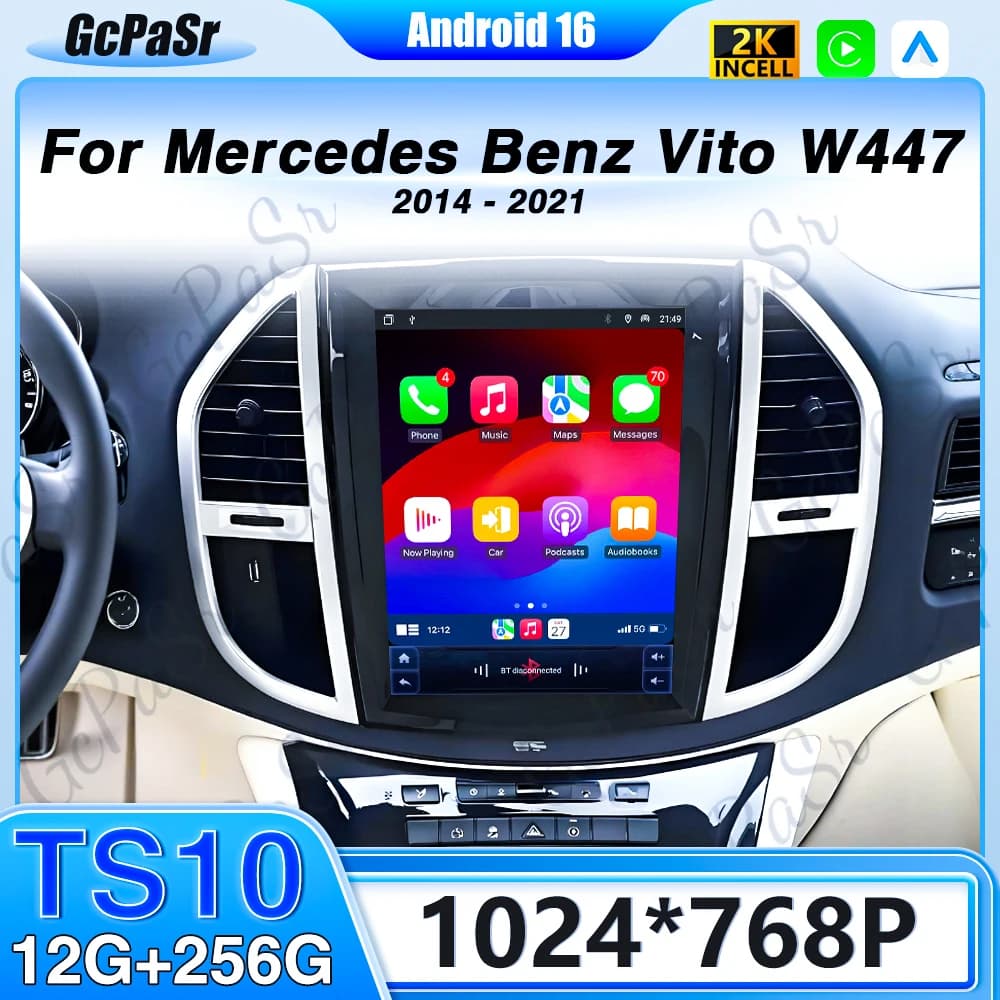 Android 16 For Mercedes Benz Vito W447 2014-2021 9.7 inch GPS Navigation Style For Auto Radio Stereo Multimedia Car Reader No 5G