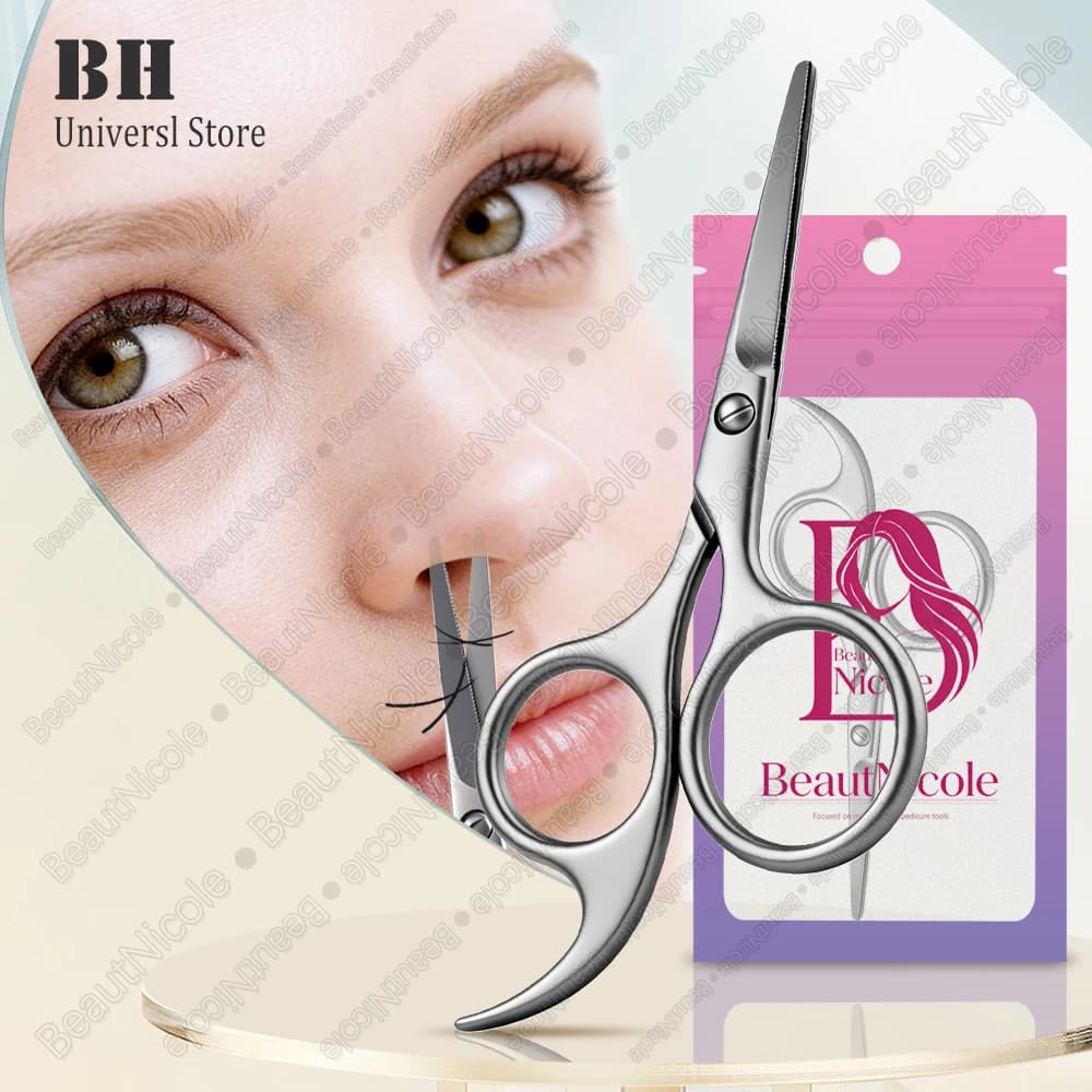 1Pcs Nose Hair Scissors Beauty Scissors Makeup Tool Facial Hair Remover Round Tip Small Grooming Scissors Trimming Eyebrow