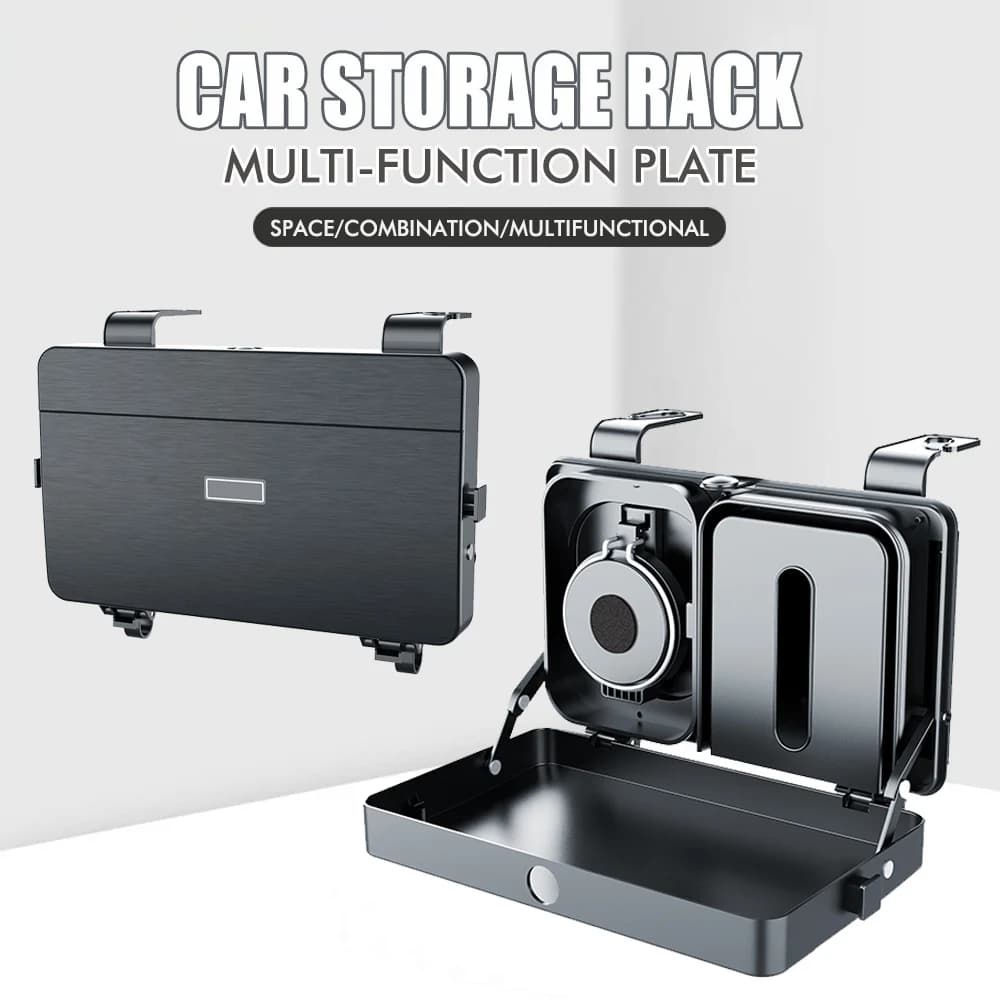 Car Backseat Organizer Food Tray Snack Table With Cup Holder Multifunctional Car Headrest For Road Trip Car Interior Accessories