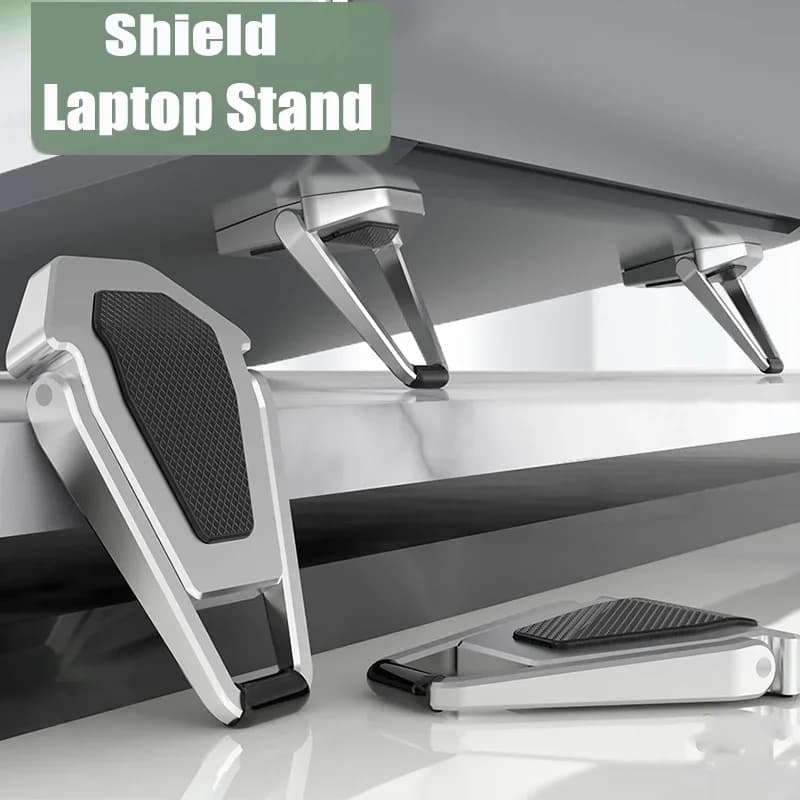 Supporto portatile invisibile per laptop, mini pad di raffreddamento in alluminio, cavalletto per montaggio su tastiera del computer, scrivania per laptop leggera ed ergonomica