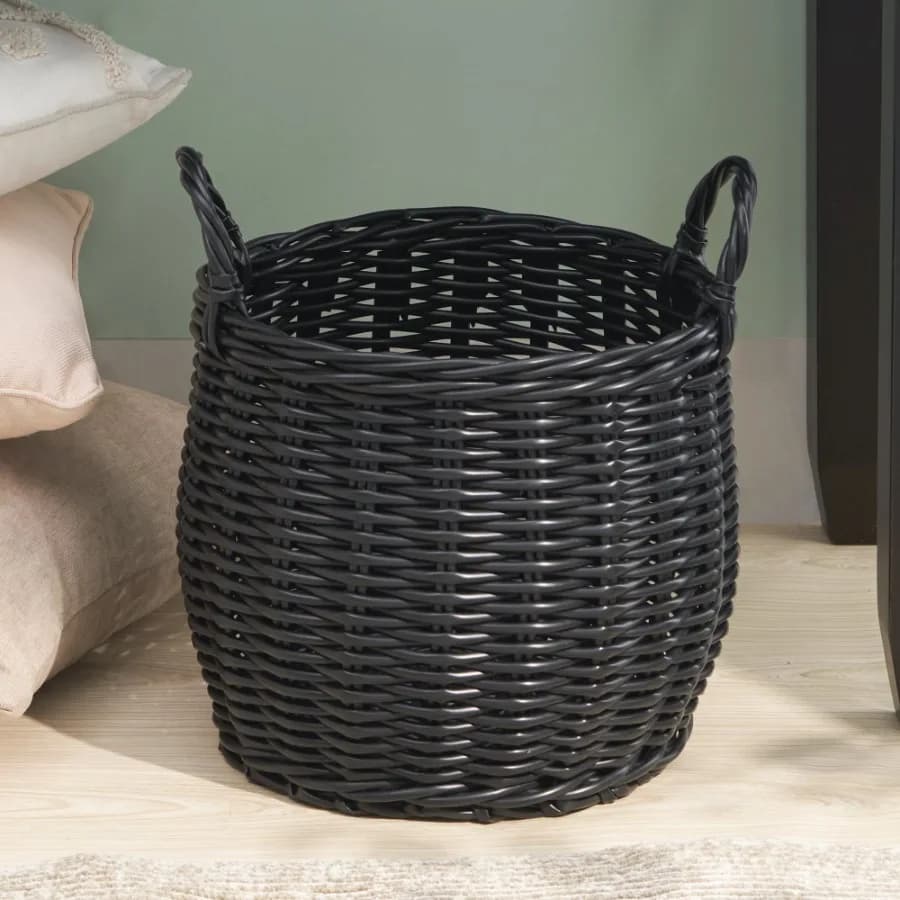 Laundry Hamper Wicker Laundry Basket with Handles Round Clothes Hamper with Removable Liner Bags Rattan Laundry Basket for Clot