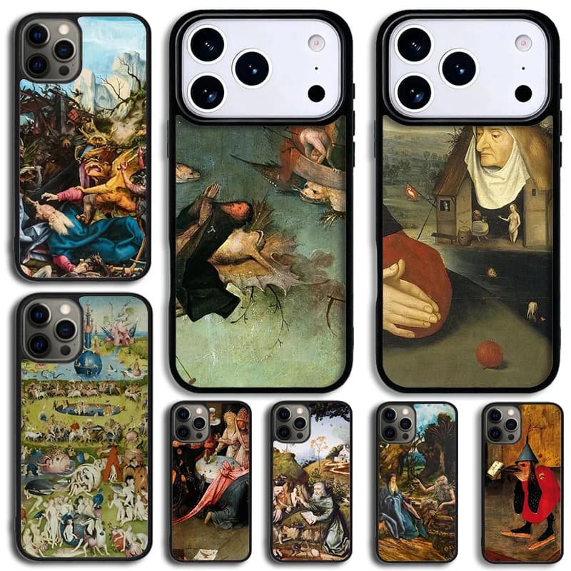 Temptation St Anthony Bosch Classic Art Phone Case For iPhone 14 Pro Max 15 13 12 16 17 Pro 11 Shockproof Silicone Cover Decor