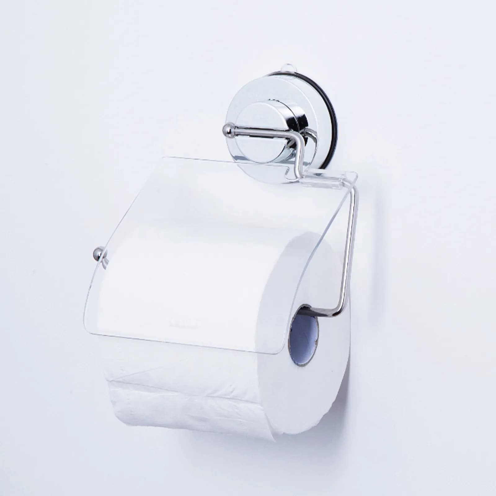 1Pcs Stylish Simple Suction Cup Tissue Holder Roll Paper Rack for Toilet Kitchen Wall Mount No Drill Waterproof Stainless Steel