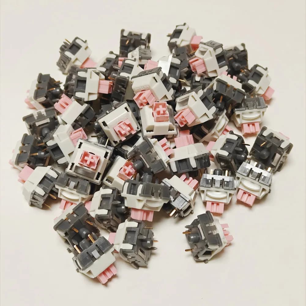 Outemu Pink Butterfly Switch 5 Pin Hot Swap Silent Linear Switches With Light Pipe Lubrication For Mechanical Keyboard