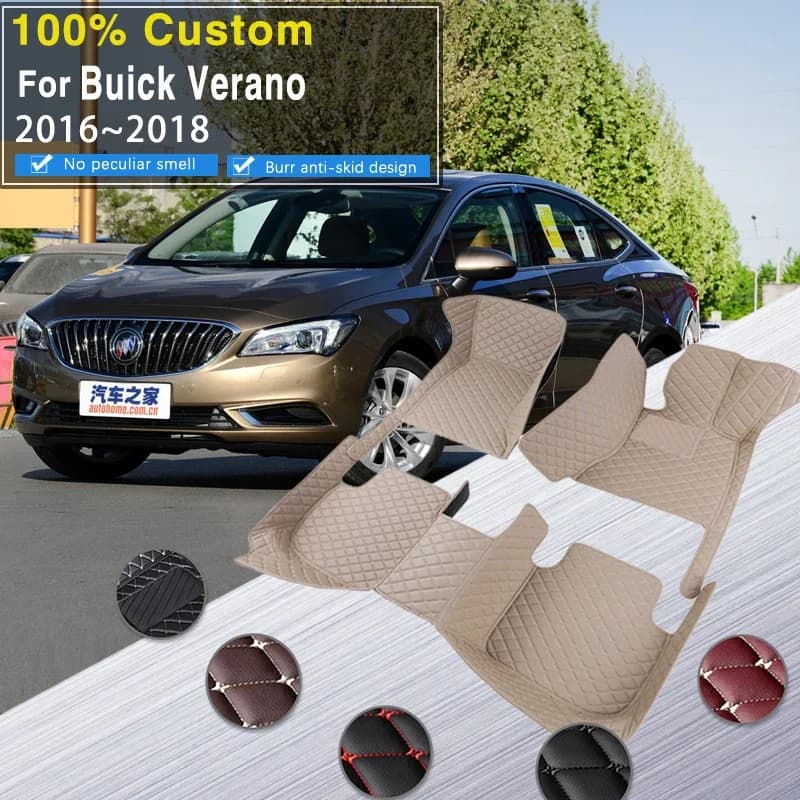 Tappetino per auto 3D per Buick Verano Sedan 2016 ~ 2018 Cuscinetti di protezione impermeabili Accessori interni Tappetino per auto Set completo Accessori per auto