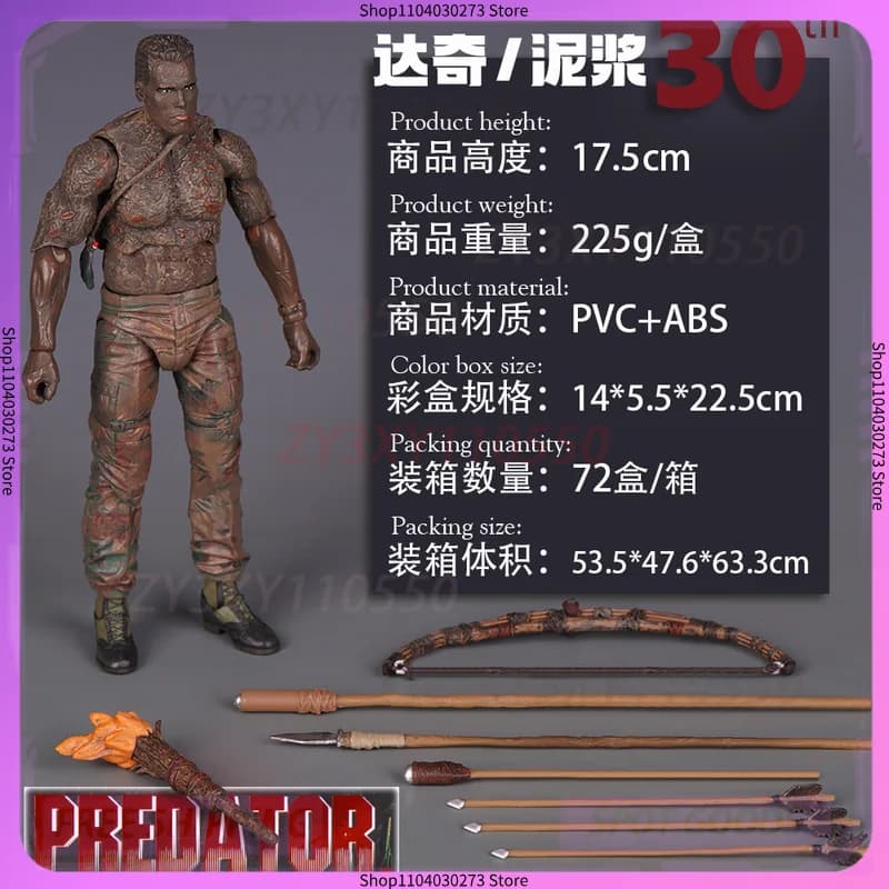 Nuova Action Figure NECA Predator Jungle Extraction Dutch 2026 - Schwarzenegger 17.5cm in PVC e ABS - Statuetta Decorativa da Scrivania, Giocattolo, Regalo