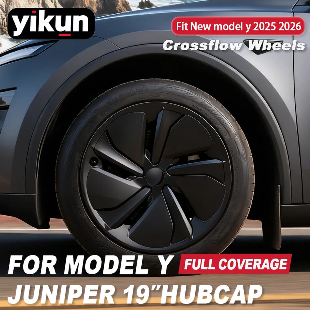 YIKUN 4PCS Per Il Modello Y Juniper 2025 2026 Copriruota 19 Pollici Coprimozzo Nuovo Stile Copriruota Cerchione Coprimozzi Protezione Auto Per Tesla