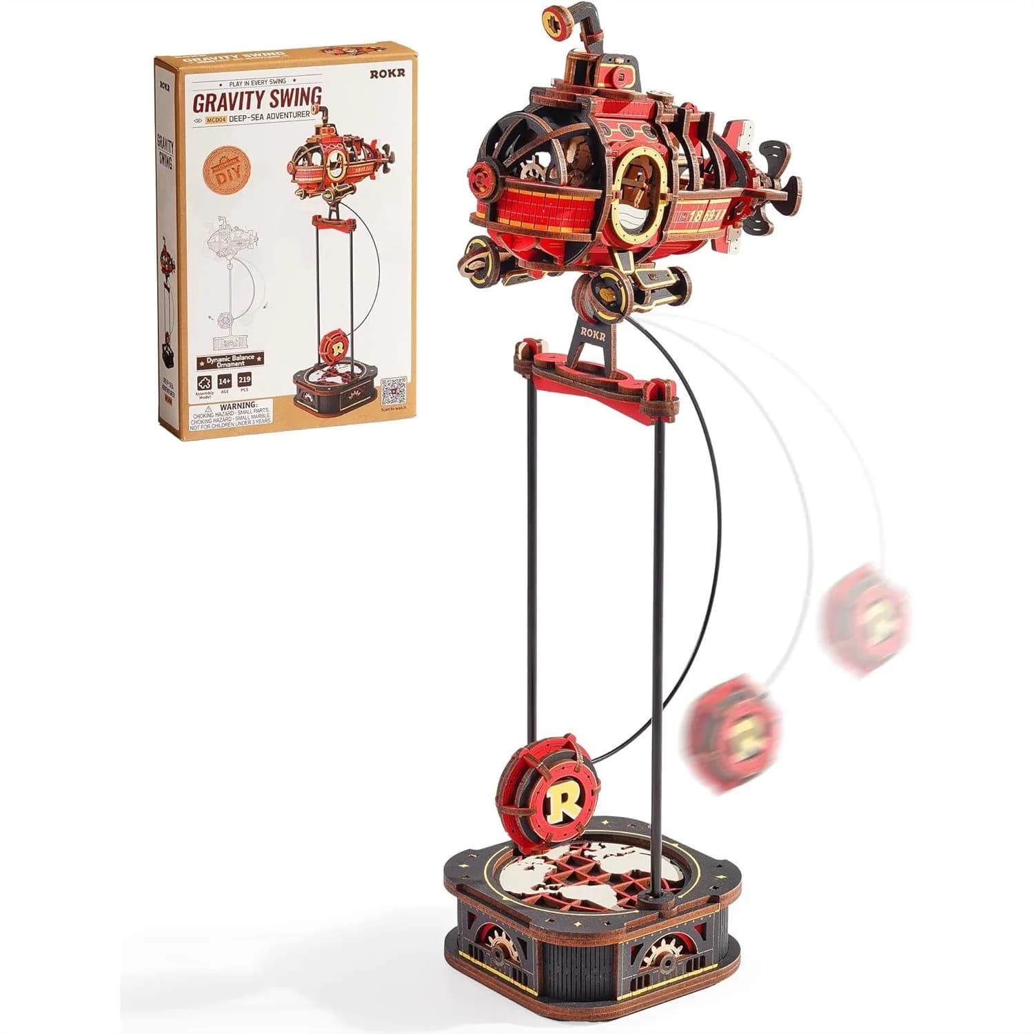 Puzzle 3D in Legno per Adulti, Kit Fai-da-Te Avventuriero Subacqueo Retrò, Giocattolo a Bilanciamento a Pendolo con Gravità, Regalo Unico