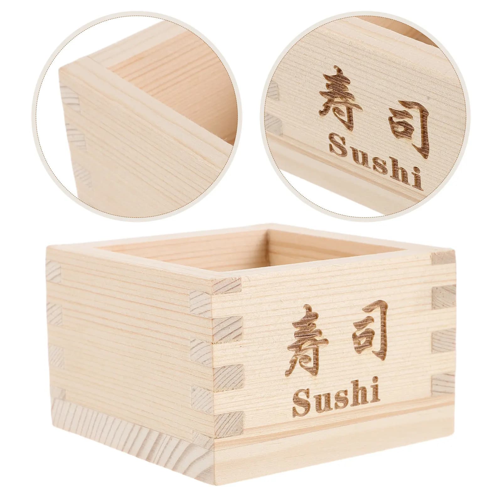 Tazza da Sake Giapponese in Legno Masu, Scatola per Tazze da Sake Masu, Vassoio Tradizionale in Legno per Sushi, Contenitore per Alimenti e Snack per la Casa, per Cucina Giapponese