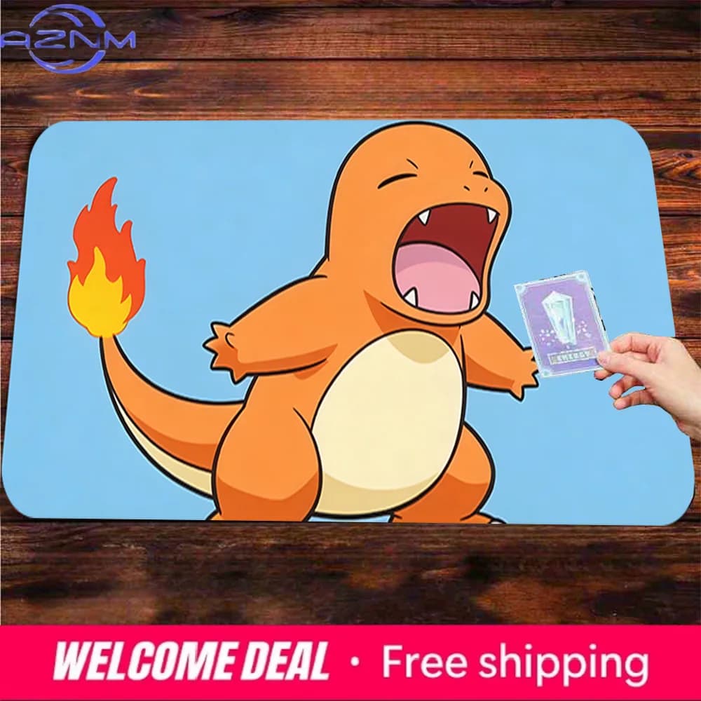 Tappetino da gioco Charmander Yawning TCG, antiscivolo e lavabile