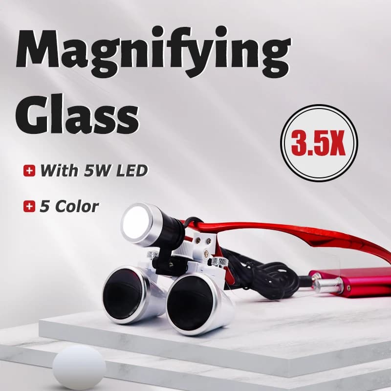 Lente d'ingrandimento medica dentale Luce 3.5X420mm Faro Luce di potenza Lampada regolabile Lab Lenti di ingrandimento mediche Ingrandimento binoculare