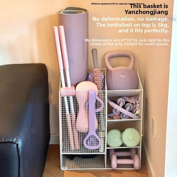 Shopping Cart Organizer for Sports Equipment with Wheels, Mobile Storage for Basketballs, Yoga Mats for Home Use