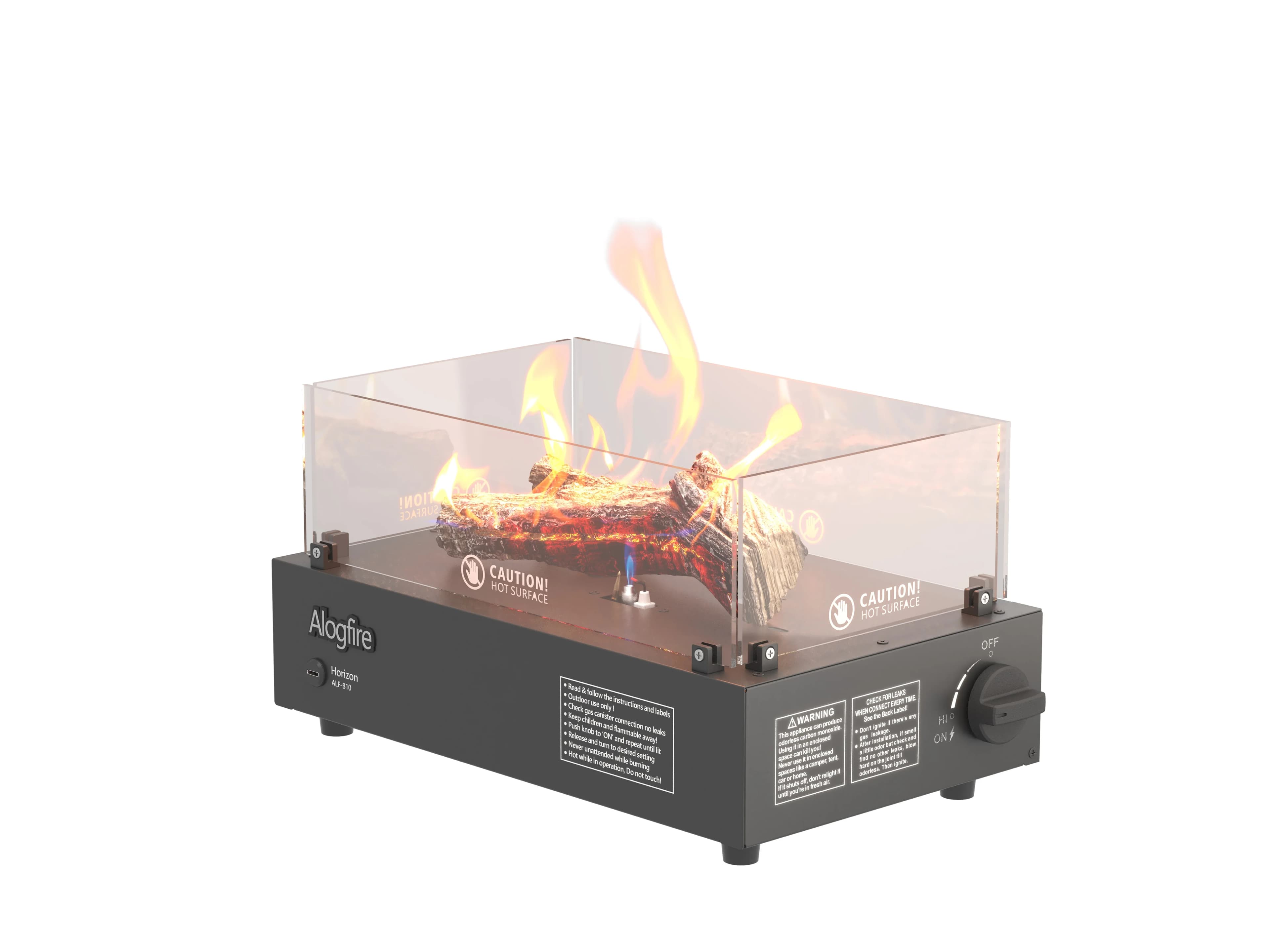 Alogfire Real Flame Smokeless Camping Fire pit/Portable Butane Gas Heater/ Outdoor Gas Fireplace/ Safe to Use/ 9400BTU
