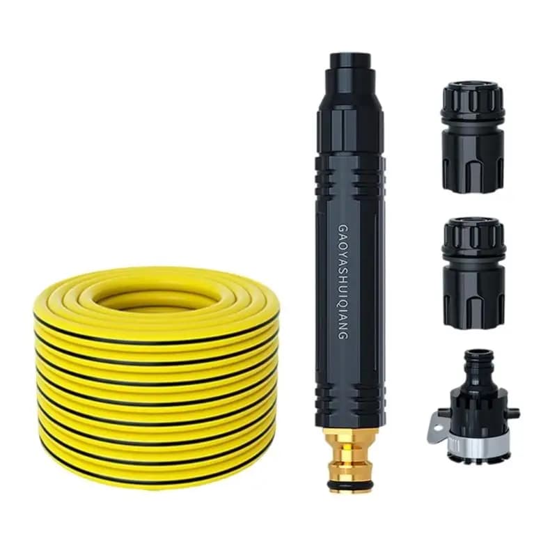 E8BD Pistole acqua per lavaggio pressione portatili Capezzoli regolabili Ugello per lavaggio auto a spruzzo Tubo per