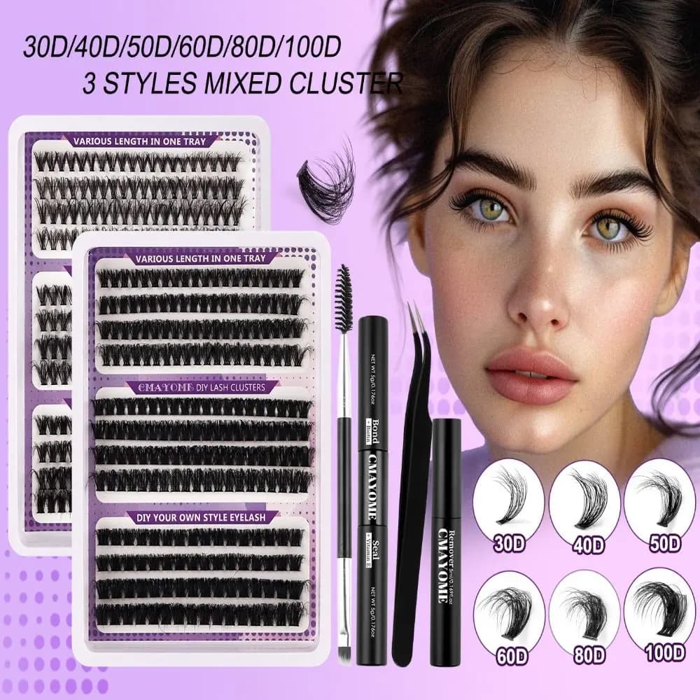 Fake Eyelashes from Natural Appearance, Wispy Style, Cyuff Design, 3D Eyelashes, Eye Makeup Tools, Extension Eyelashes