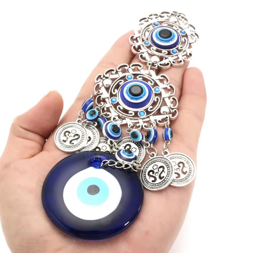 6 Pezzi Ciondoli Occhio di Allah Leggeri per Creazione Gioielli Fai da Te, Collane, Orecchini, Bracciali, Materiali Artigianali