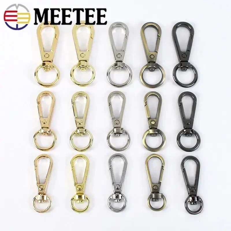 10/30 pz 8/10/13mm borsa in metallo fibbia gancio girevole chiusura grilletto clip moschettoni per borsa gancio portachiavi accessori per cucire fai da te