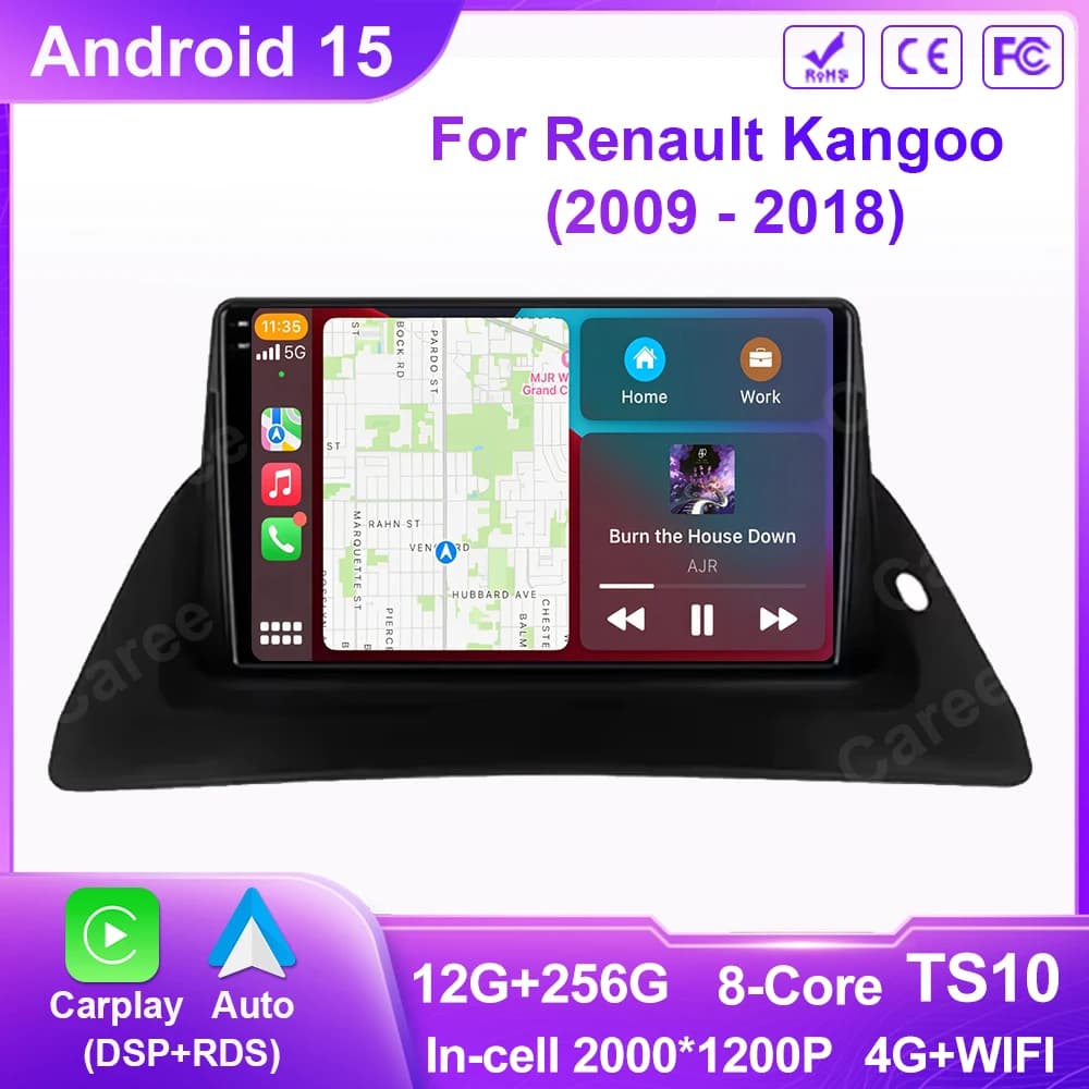 Android Auto For Renault Kangoo 2009 2012 2015 2016 2017 2018 Wireless Carpla Car Radio Multimedia Video Player GPS Navigation