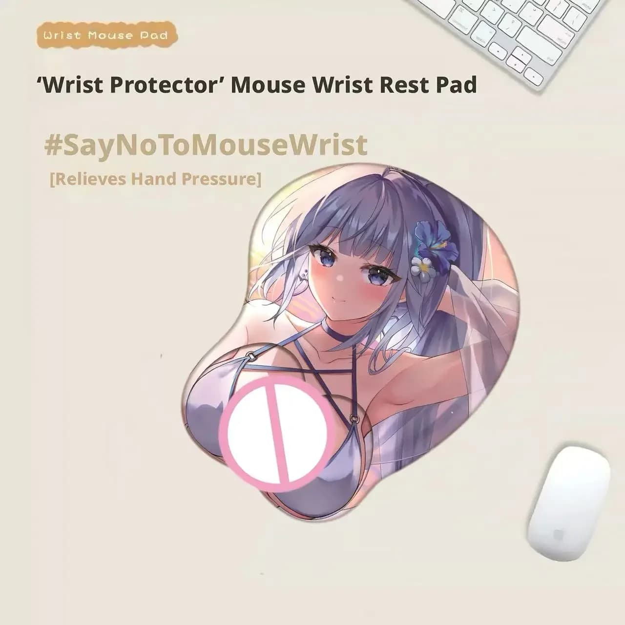 Tappetino Ergonomico per Polso in Silicone 3D Antiscivolo, Cuscino Poggiapolso Carino a Tema Anime, Accessorio Comfort per Scrivania Gaming e Computer