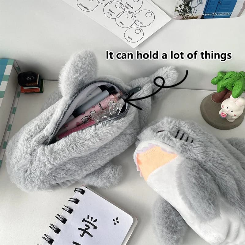 Simpatico portamatite in peluche Ocean Shark astuccio per cosmetici borsa per penna portatile di grande capacità scatola portaoggetti per cancelleria forniture per ufficio scolastico