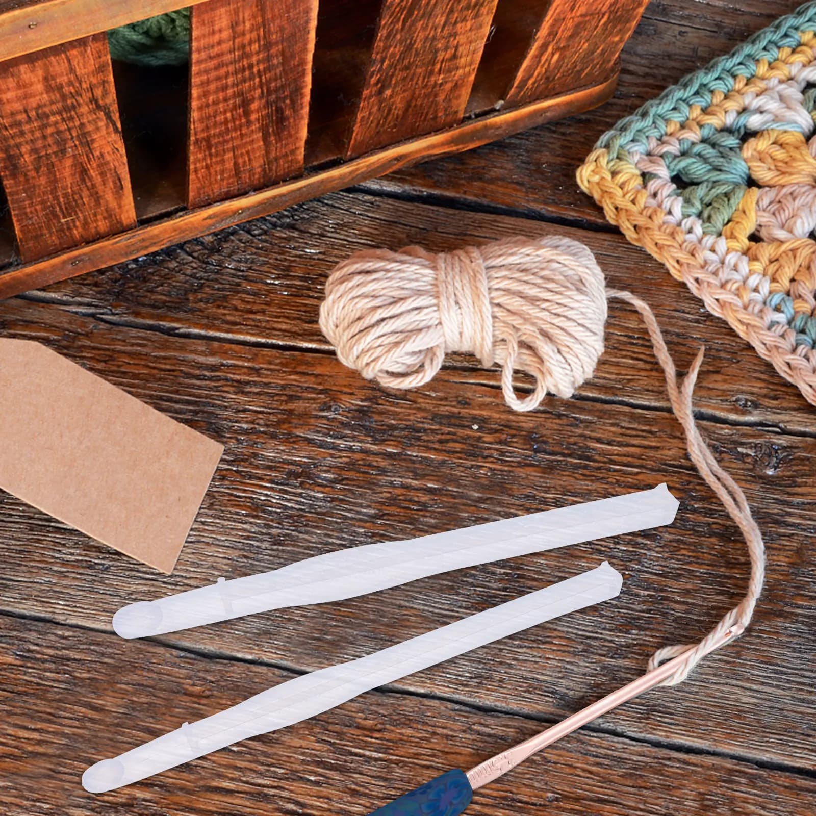 10 Pezzi Stampo in Silicone per Uncinetto Fai da Te, Stampo per Resina Epossidica, Stampo per Ago da Maglia, Strumento Artigianale Flessibile con Finitura Liscia a Specchio