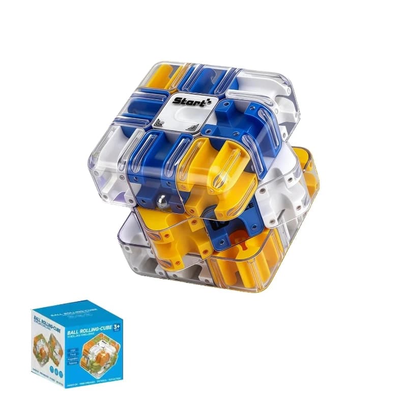 Cubo Labirinto 3D con Sfera Rotante, Gioco Rompicapo Educativo per Bambini, Giocattolo Sensoriale Antistress, Gioco da Tavolo per Pensiero Logico, Regalo per Famiglia