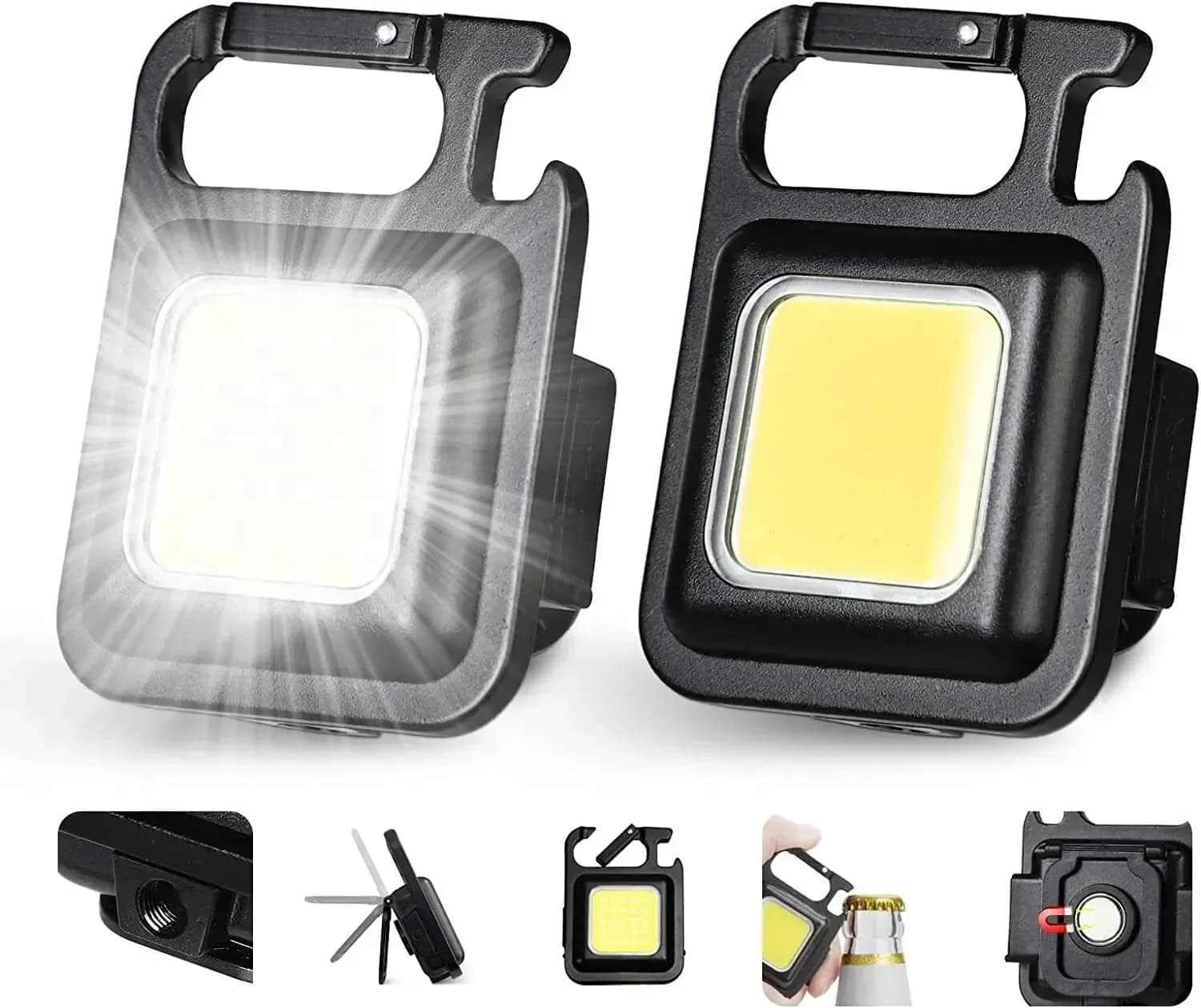 Super Bright 1500LM Working Light COB 500mah LED Flashlight Waterproof Rechargeable USB Keychain for Outdoor Camping