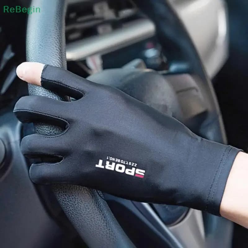 1 pair of driving gloves for men's summer sun Proction Trekking Gloves Breathable Fishing in Ice Silk