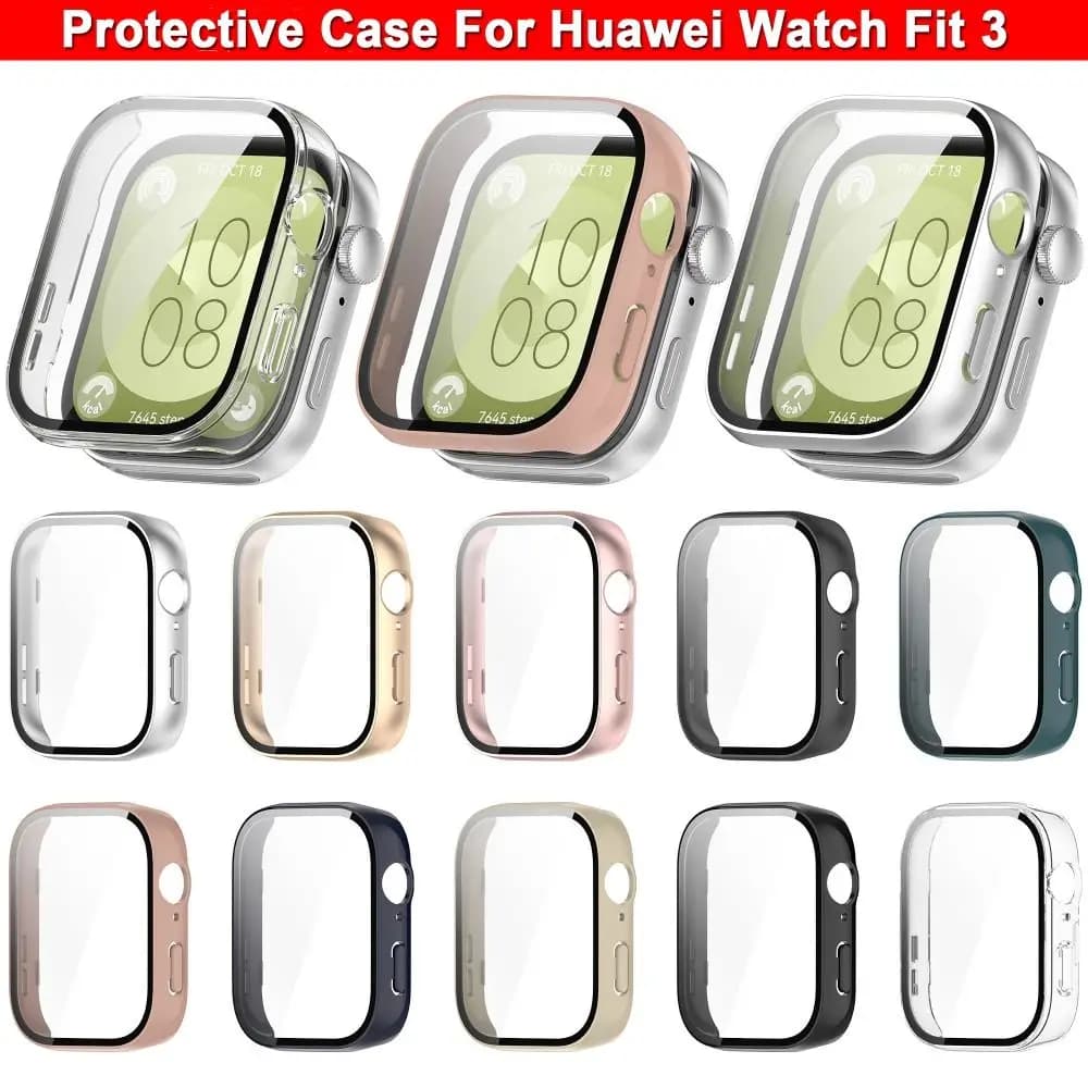 Nuovo PC + custodia protettiva temperata copertura completa protezione schermo intelligente accessori rigidi cover shell per Huawei Watch Fit 3