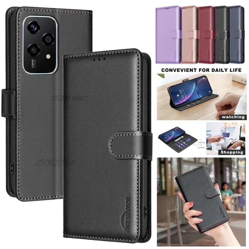 Custodia antifurto a portafoglio per Huawei Honor 200 Lite 100 90 Pro X50i Honor90 Custodia in pelle per telefono con blocco RFID Borse protettive