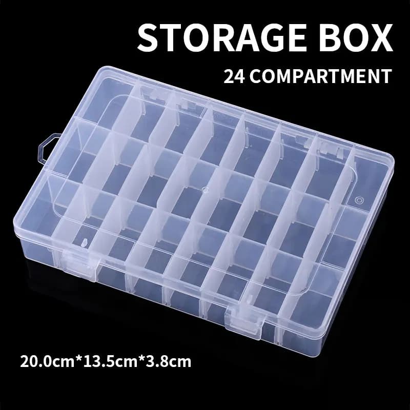 1 pz/ Scatola Portatile per Attrezzatura da Pesca con 24 Scomparti, Contenitore a Doppio Strato per Accessori da Pesca alla Carpa, Esche, Ami e Attrezzi