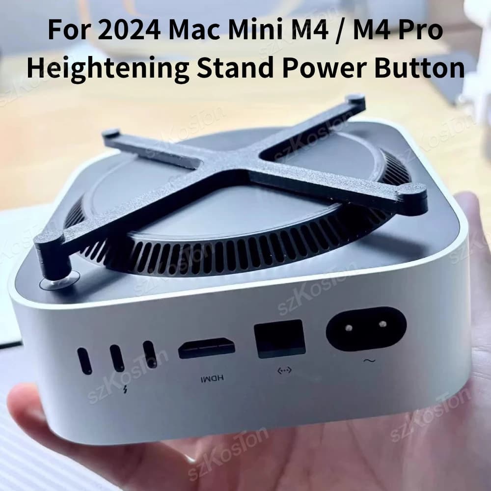 Pulsante di accensione del supporto rialzato per computer desktop Mac Mini M4 2024 Accessori per la stampa 3D per PC Mac Mini M4 Pro