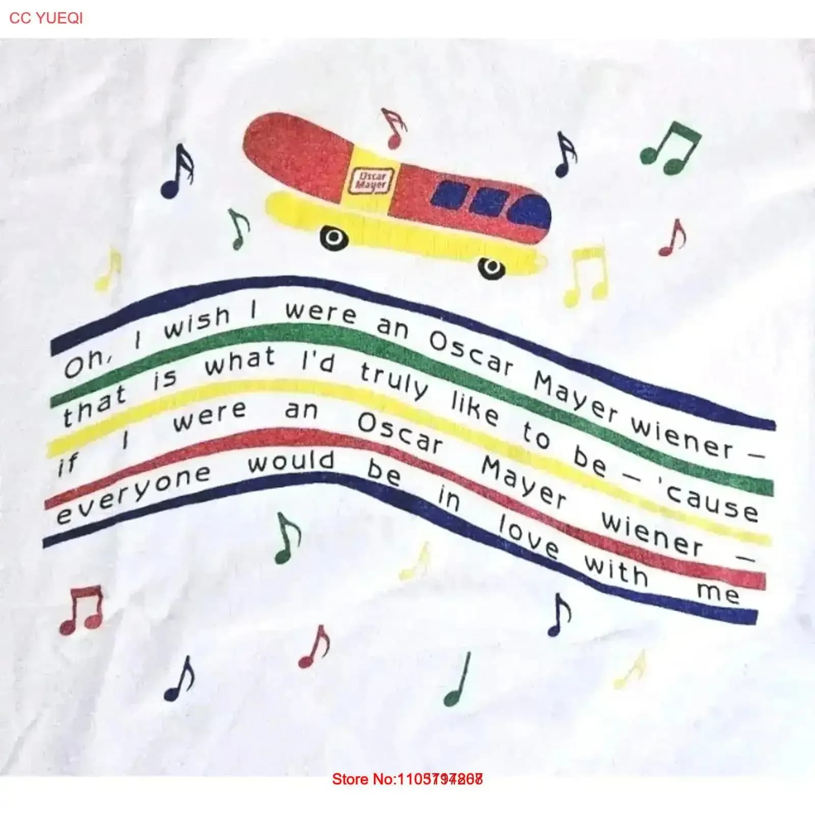 Oscar Mayer Hot Dog Weiner Mobile I Wish Was A Jingle Song T Shirt XL vintage Lavato moda Traspirante Morbido Versatile vintage