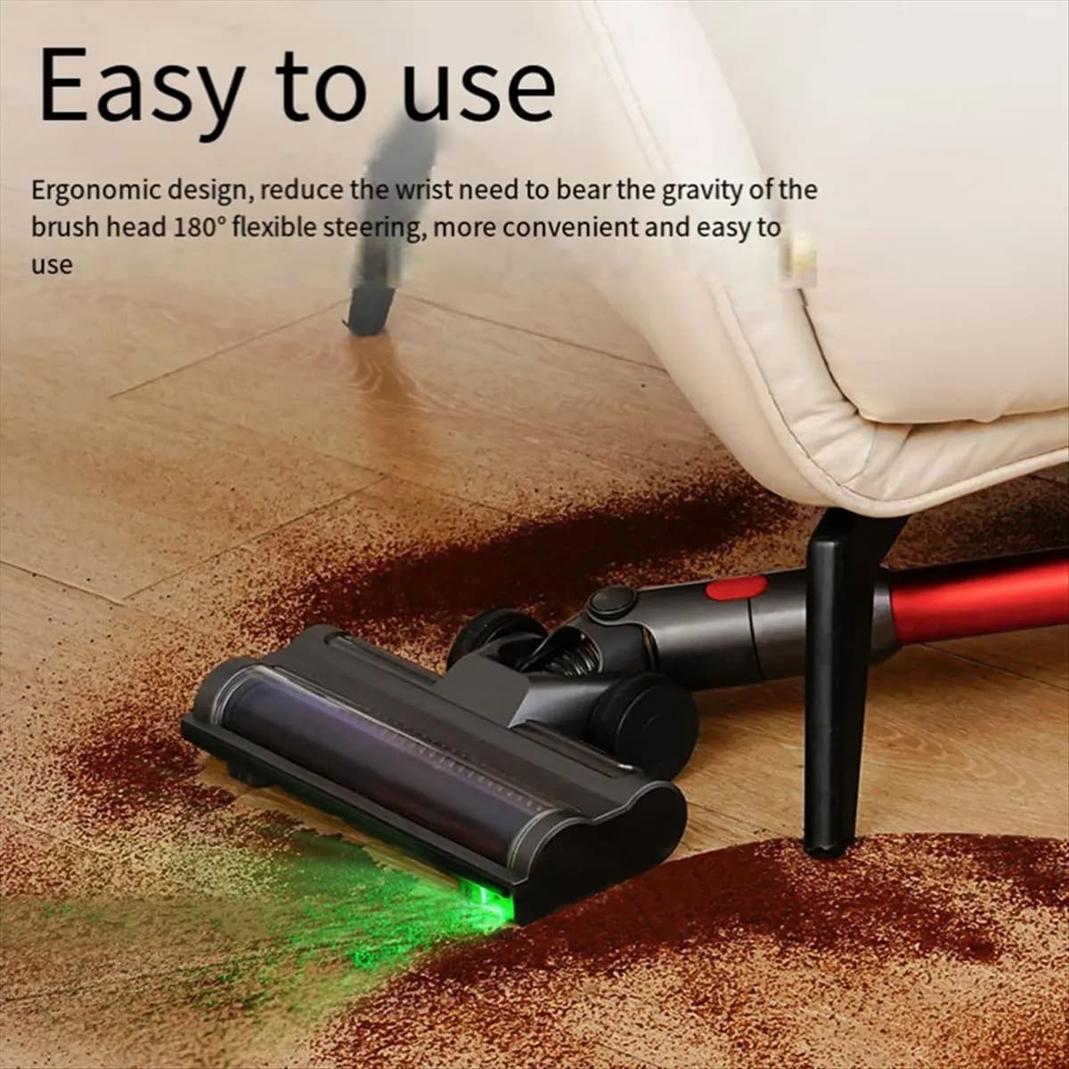 BRILLIANT Direct Drive Brush Head for V7 V8 V10 V11 V15 Vacuum Attachment with LED Dust Detection for Carpet Floor Clean