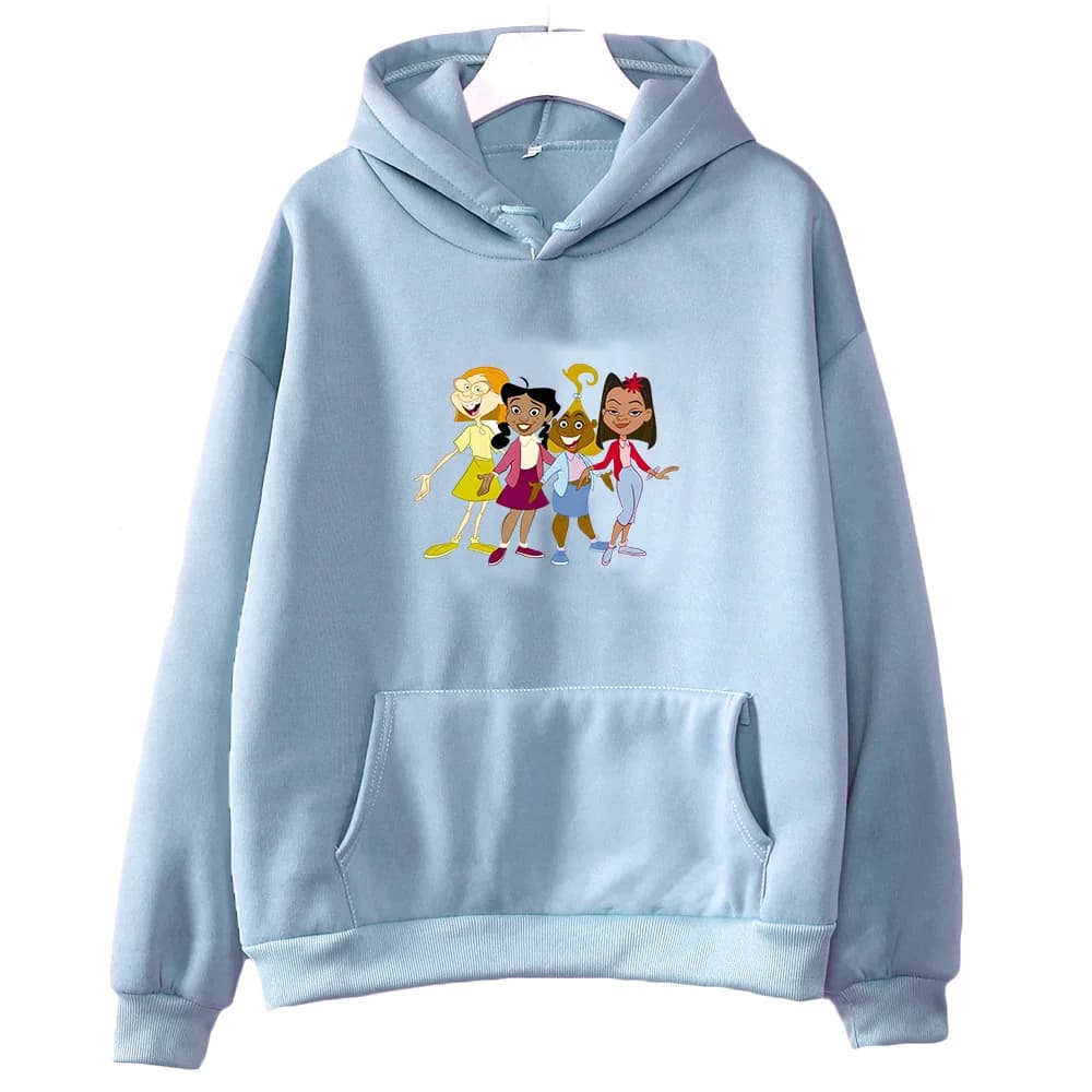 Cartoon Proud Family felpa con cappuccio manica corta comoda Manga per autunno/inverno Harajuku abbigliamento Moletom Cute pullover