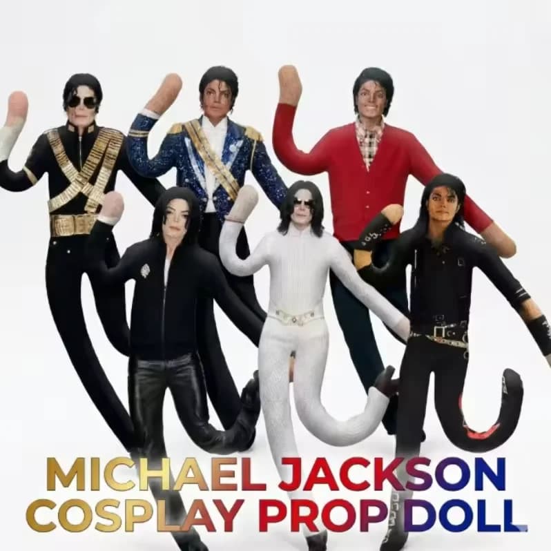 HOTNEW！-@#-Michael Jackson Cosplay Prop Doll Plush Figure Abstract Joint Mobility Dolls Soft Stuffed Room Decor Props Collection