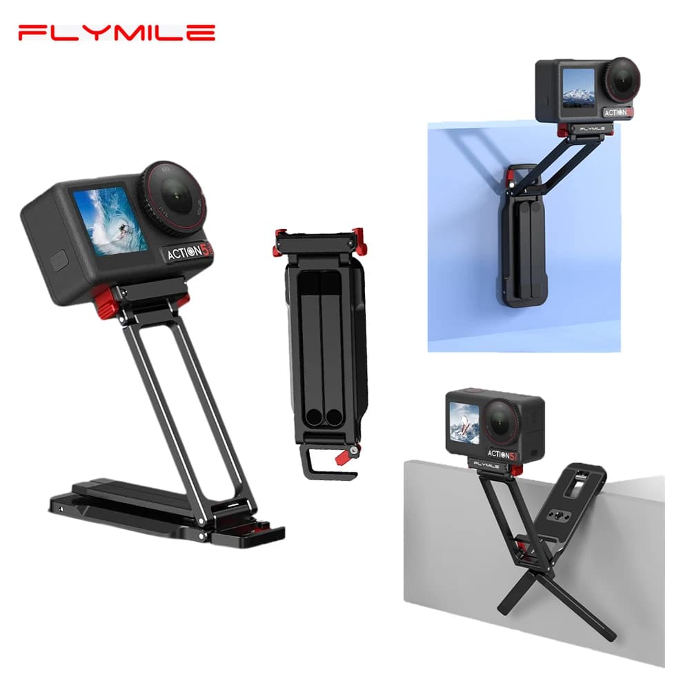 Flymile Quick-releaseTripod for DJI Action 5 Pro/4/3 Metal Magnetic Tripod Stand Mantis Hook Selfie Stick Camera Accessories