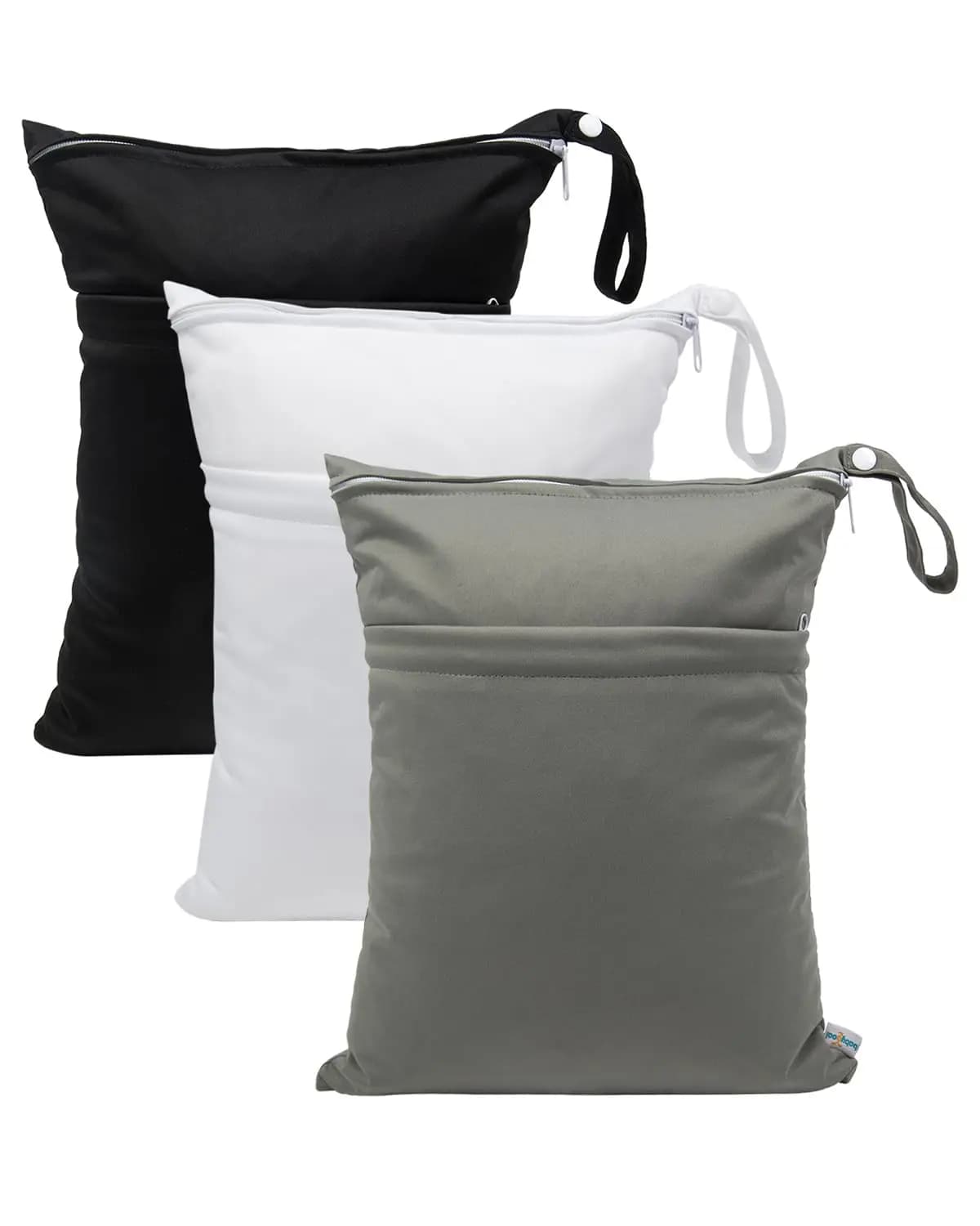 Wet Dry Bags 3 Pack, Waterproof Reusable Travel Bags for Swimsuits Baby Cloth Diapers Gym Bag & Wet Clothes with 2 Pockets