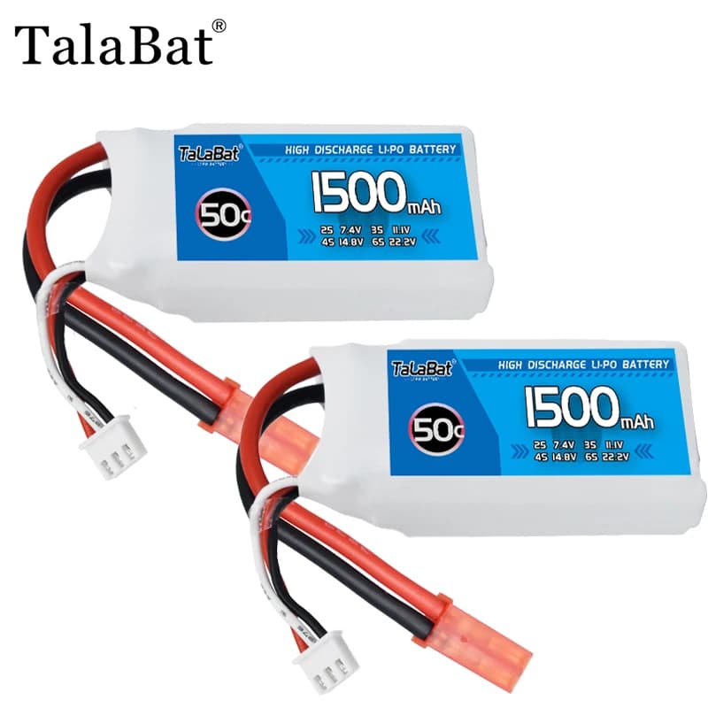 TalaBat 7.4V Lipo Batteria 1500mAh 50C Per RC FPV Aereo Quadcopter Elicottero Drone Parti 2S Batteria