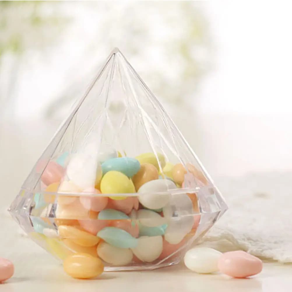5Pcs Mini Diamond Shape Empty Bottles Plastic Refillable Travel Size Cream Containers for Makeup Eyeshadow Lip Balm
