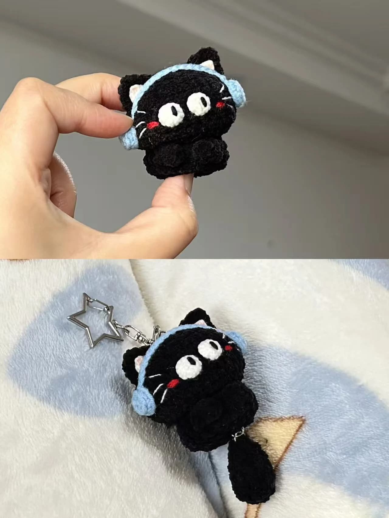 Handmade Knitting Yarn DIY Material Kit Doll Earphone Hook Needle Keychain Pendant Gift De-Stressor