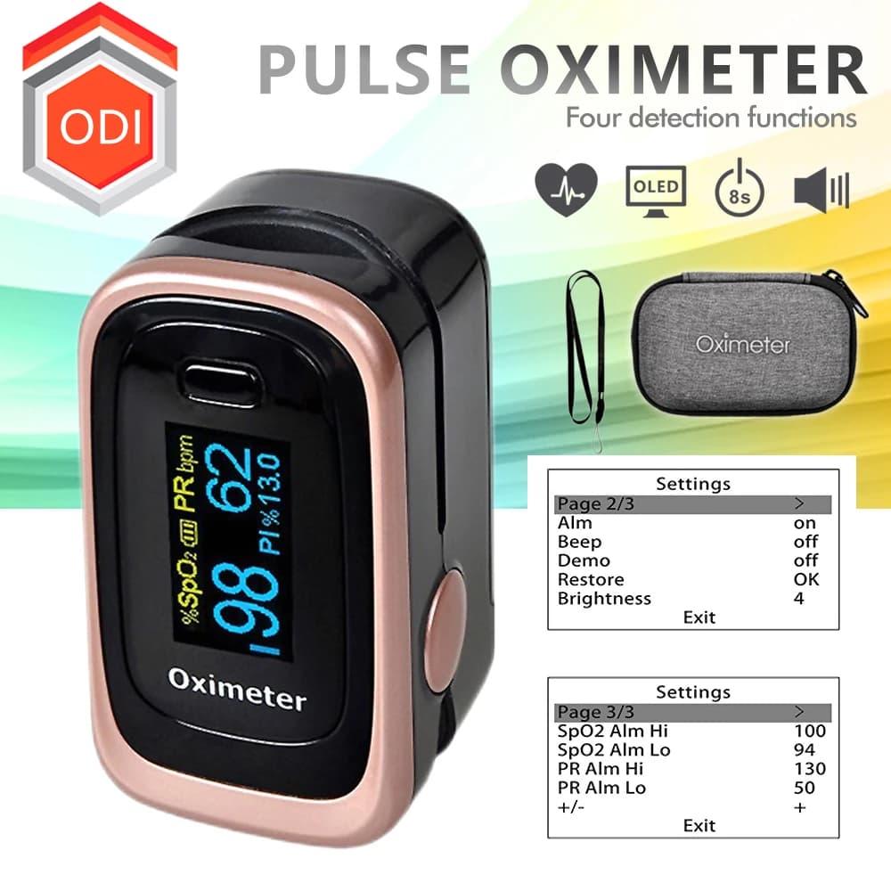 Portable Oled Pulse Oxymeter from Medical finger Portable SPO2 PR 8 Hours Sleep Monitor Oxygen Blood Oximeter Dedo Case