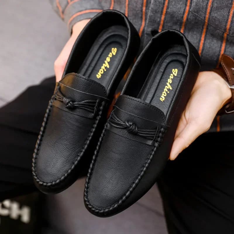 Scarpe Casual in Pelle da Uomo, Mocassini Classici Slip-on, Scarpe Leggere da Passeggio, Comode Scarpe da Guida con Suola Morbida