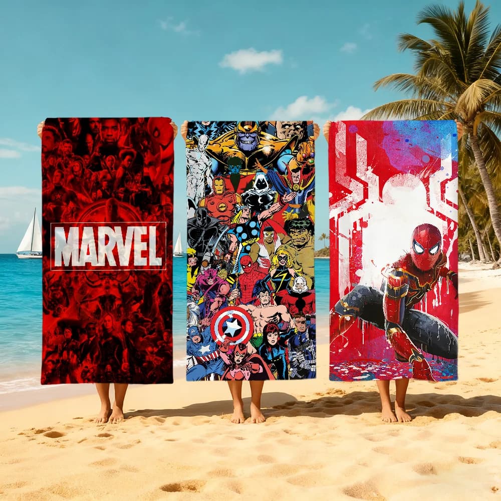 Asciugamano da spiaggia con logo M-mARVEL, ad asciugatura rapida, morbido, ideale per piscina, regalo per viaggi, palestra, doccia, campeggio, sport