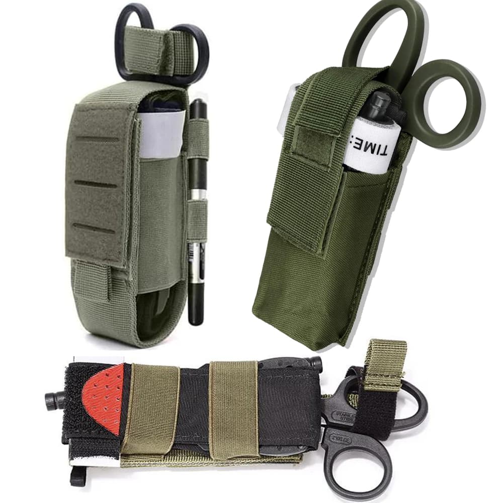 Kit medico tattico Custodia per laccio emostatico Molle con laccio emostatico e cesoie Custodia per cesoie Ifak per esterni con forbici per laccio emostatico