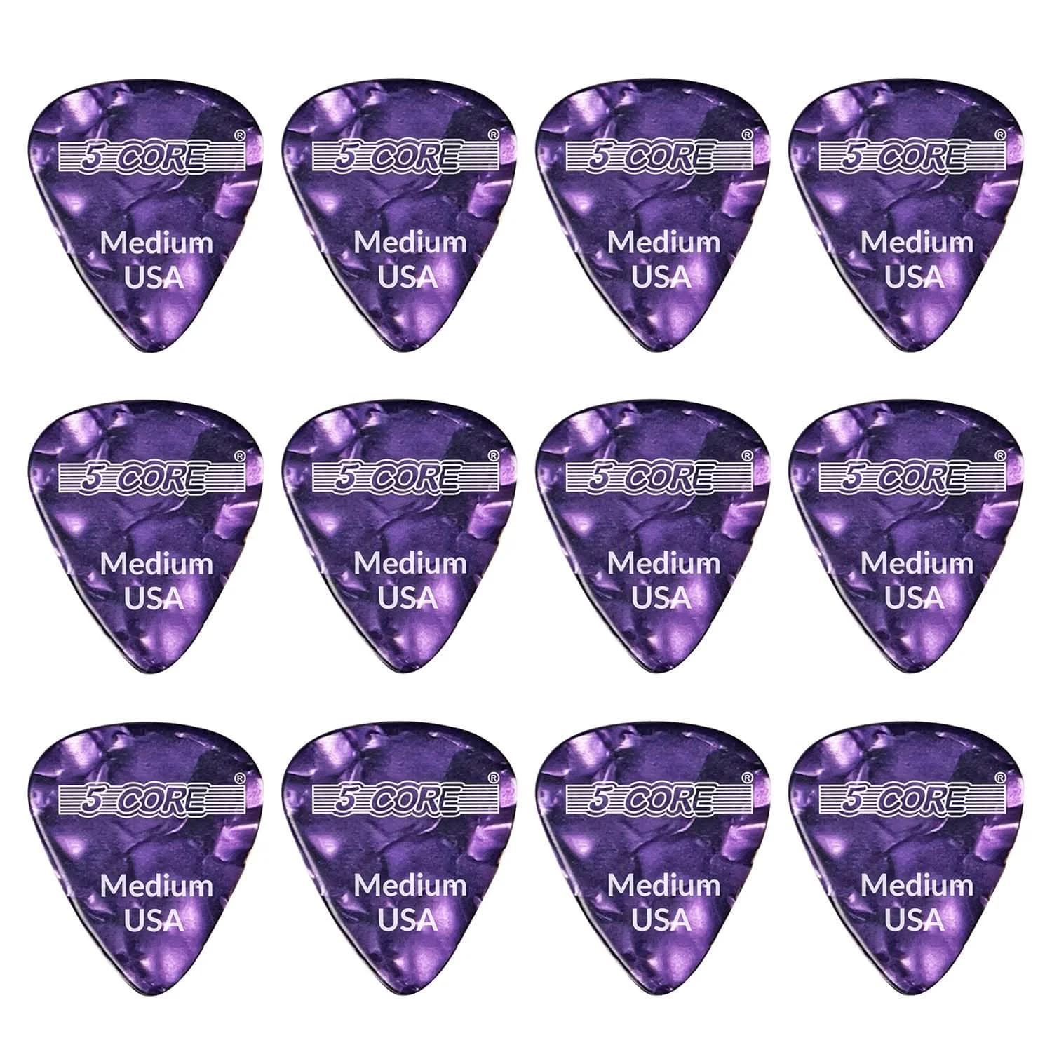 Plettri per chitarra a 5 Core 0.71mm celluloide Medium Gauge Pick-chitarre elettriche acustiche per basso G PICK M PR 12PK