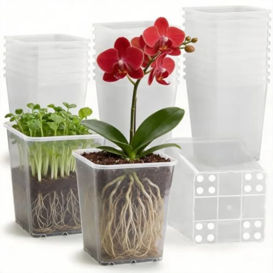 Vasi da vivaio da 6 pollici, 40 pezzi, vasi in plastica per la germinazione dei semi con fori di drenaggio, vasi robusti per la piantumazione, innesti