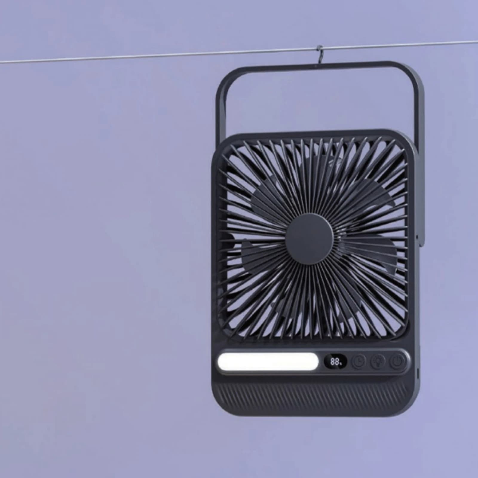 Desk Fan with Light Lightweight Foldable Fan with Display Small Silent for Office Workers, Dorm Room, Camping